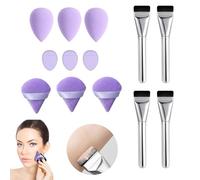 Limeow 13 Pcs Blusher Brush Beauty Blenders Foundation Brush Real Techniques Sponge Makeup Brushes Make Up Sponges Foundation Sponge Beauty Gift for Women Suitable for Cream and Powder Foundations etc