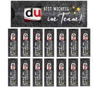 LIMEOW 15 pcs "BIST WICHTIG im Team" Chocolate Packaging Gifts Gift Thank You Felt for Colleagues and Friends, Chocolate Free, Ideal for Farewell Parties, Corporate Parties, etc