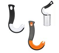 LIMEOW 2 Pieces Can Opener, Jar Opener J-Shaped Design,Suitable for The Elderly, Children and Those with Limited Hand Strength, Manual Soda, Beer and Canned Beverage Bottle Opener (White and Orange)