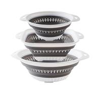 Limeow 3 Pcs Colander Plastic Collapsible Colander Colanders Food Strainers Collapsible Colanders Set Folding Pasta Colander Camping and Salads Kitchen Utensils for Draining Pasta Vegetables and Fruit