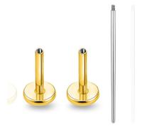 limerencia 16G/18G Hypoallergenic Internal Threaded Titanium Bar Post Replacement,Flat Back Stud Earrings Post Medusa Helix Couch Labret Bar for Women Men Sensitive Ears(A Pair), 18G-7mm, Titanium, no
