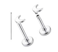 limerencia 18G Pure Titanium Body Piercing Jewelry, G23 Hypoallergenic Flat Back Internally Threaded Tragus Helix Cartilage Conch Medusa Lip Labret Piercing Stud Earrings for Women Men, Titanium, no