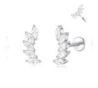 limerencia 18G Threadless Push in Titanium Earrings,G23 Hypoallergenic Flat Back 6mm 8mm Body Piercing Studs for Cartilage Helix Tragus Conch(a pair)