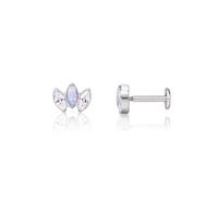 limerencia 18g Titanium Tragus Helix Flat Back Cartilage Earring Stud | 2 Pcs Internally Threaded Labret Lip Bars, 6mm 8mm Earring Stud for Helix, Nose, Cartilage, Monroe for Women Men