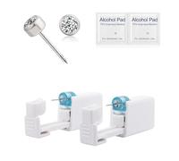 limerencia Ear Piercing Kit Titanium G23, Disposable Ear Piercing Gun Kit with F136 Medical Grade Titanium 4mm Cubic Zirconia Stud, At Home Self Ear Piercer Kit with Alcohol Pads (2PCS)