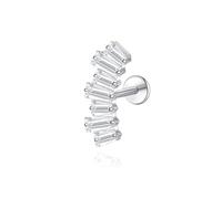 limerencia F136 Titanium Hypoallergenic Piercing Jewelry 18G 6mm 8mm 10mm Flat Back Internally Threaded Implant Grade Climber Stud Crawler Earrings For Cartilage,Tragus,Helix,Conch,Nose,Lip(1pc)