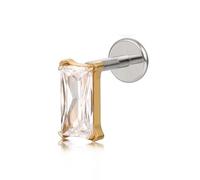 limerencia F136 Titanium Hypoallergenic Piercing Jewelry 18G 6mm 8mm 10mm Flat Back Internally Threaded Implant Grade Climber Stud Crawler Earrings For Cartilage,Tragus,Helix,Conch,Nose,Lip(1pc)