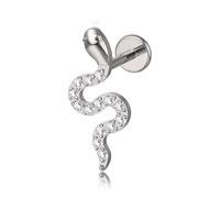 limerencia F136 Titanium Hypoallergenic Piercing Jewelry 18G 6mm 8mm 10mm Flat Back Internally Threaded Implant Grade Climber Stud Crawler Earrings For Cartilage,Tragus,Helix,Conch,Nose,Lip(1pc)