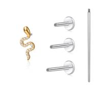 limerencia F136 Titanium Hypoallergenic Piercing Jewelry 18G 6mm 8mm 10mm Flat Back Internally Threaded Implant Grade Climber Stud Crawler Earrings For Cartilage,Tragus,Helix,Conch,Nose,Lip(1pc)