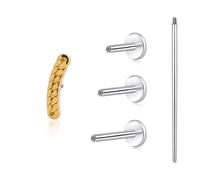 limerencia F136 Titanium Hypoallergenic Piercing Jewelry 18G 6mm 8mm 10mm Flat Back Internally Threaded Implant Grade Climber Stud Crawler Earrings For Cartilage,Tragus,Helix,Conch,Nose,Lip(1pc)