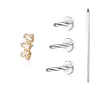 limerencia F136 Titanium Hypoallergenic Piercing Jewelry 18G 6mm 8mm 10mm Flat Back Internally Threaded Implant Grade Climber Stud Crawler Earrings For Cartilage,Tragus,Helix,Conch,Nose,Lip(1pc)