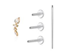 limerencia F136 Titanium Hypoallergenic Piercing Jewelry 18G 6mm 8mm 10mm Flat Back Internally Threaded Implant Grade Climber Stud Crawler Earrings For Cartilage,Tragus,Helix,Conch,Nose,Lip(1pc)