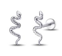Limerencia G23 Hypoallergenic 18g Flat Back Stud Earrings, 2PCS Implant Grade Titanium Press Fit Threadless Push Pop in Cartilage Helix Labret Lip Monroe Tragus Piercing Studs
