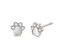 Limerencia G23 Pure Titanium Earrings for Women, F136 Implant Grade Hypoallergenic Titanium Jewelry for Sensitive Ears(Cat Paw White CZ)