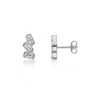 Limerencia G23 Pure Titanium Earrings for Women, F136 Implant Grade Hypoallergenic Titanium Jewelry for Sensitive Ears(Triple Baguette Gem)