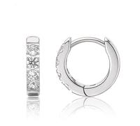 Limerencia G23 Titanium Earrings Hoops,Hypoallergenic F136 Implant Grade Pure Titanium Huggie Hoop Earrings,Cubic Zirconia Cartilage Earrings for Women Sensitive Ears (Sliver 10mm)