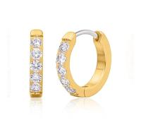 Limerencia G23 Titanium Earrings Hoops,Hypoallergenic F136 Implant Grade Pure Titanium Huggies,Cubic Zirconia Cartilage Earrings for Women Sensitive Ears(Gold 12mm)