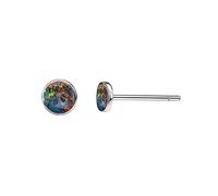 Limerencia G23 Titanium Opal Stud Earrings Implant Grade Pure Titanium Hypoallergenic Earrings for Women Girls Moonstone Earrings Opal Stud Earrings for Sensitive Ears