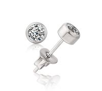 limerencia Hypoallergenic G23 Implant Grade Titanium Flat Back Earrings | 20G F136 Pure Titanium Cubic Zirconia Piercing Studs, Lightweight Comfy Wear For Women & Men with Sensitive Ears