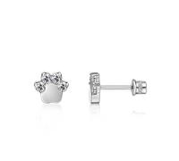 Limerencia Hypoallergenic G23 Implant Grade Titanium Screw Back Earrings Tragus 20G Helix F136 Piercing Post for Girls' Sensitive Ears Cartilage (Cat Paws CZ)