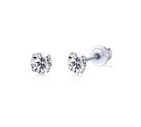 Limerencia Hypoallergenic G23 Implant Grade Titanium Screw Back Earrings Tragus 20G Helix F136 Piercing Post for Sensitive Ears Simulated Diamond Cartilage