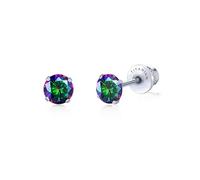Limerencia Hypoallergenic G23 Implant Grade Titanium Screw Back Earrings Tragus 20G Helix F136 Piercing Post for Sensitive Ears Simulated Diamond Cartilage