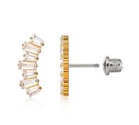 Limerencia Hypoallergenic G23 Implant Grade Titanium Screw Back Earrings Tragus 20G Helix F136 Piercing Post for Sensitive Ears Cartilage(Rectangular Zirconia)
