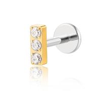 Limerencia Hypoallergenic Titanium ASTM F136-18G 6mm 8mm 10mm Flat Back Internal Thread Stud Earring Piercing Jewelry for Tragus Helix Conch Cartilage Nose Lip