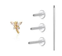 limerencia Hypoallergenic Titanium ASTM F136-18G 6mm 8mm 10mm Flat Back Internal Thread Stud Earring Piercing Jewelry for Tragus Helix Conch Cartilage Nose Lip