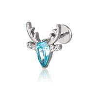 Limerencia Hypoallergenic Titanium ASTM F136-18G 6mm 8mm 10mm Flat Back Internal Thread Stud Earring Piercing Jewelry for Tragus Helix Conch Cartilage Nose Lip