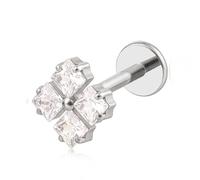 limerencia Hypoallergenic Titanium ASTM F136-18G 6mm 8mm 10mm Flat Back Internal Thread Stud Earring Piercing Jewelry for Tragus Helix Conch Cartilage Nose Lip