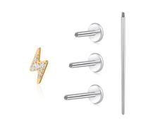 Limerencia Hypoallergenic Titanium ASTM F136-18G 6mm 8mm 10mm Flat Back Internal Thread Stud Earring Piercing Jewelry for Tragus Helix Conch Cartilage Nose Lip