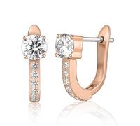 Limerencia Hypoallergenic Titanium F136 Implant Grade Small Hoops | Huggie Earrings, Cubic Zirconia Cuff Earrings Lightweight for Women (Rose Gold)