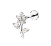 limerencia Hypoallergenic Titanium Lip Labret Stud, 18G Internally Threaded F136 Implant Grade Tragus Helix Piercing Jewelry for Cartilage Monroe Nose Conch 6mm 8mm 10mm