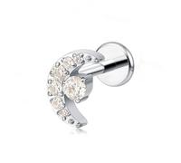 limerencia Hypoallergenic Titanium Lip Labret Stud, 18G Internally Threaded F136 Implant Grade Tragus Helix Piercing Jewelry for Cartilage Monroe Nose Conch 6mm 8mm 10mm
