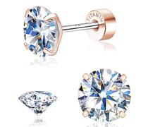 Limerencia Moissanite Stud Earrings, 1CT/1.2CT Screw Back Lab Grown Diamond Earrings for Women Men, Implant Titanium Hypoallergenic, 18K Gold Plated Jewelry Gift for Her Him