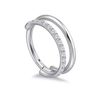 limerencia Nose Earring Hoop - 16G Titanium Cubic Zirconia Nose Ring for Women Men, Hinged Segment Septum Lip Rings Cartilage Conch Rook Helix Tragus Daith Earrings, Piercing Jewelry Silver Tone 10mm