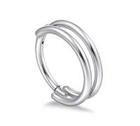 limerencia Nose Earring Hoop - 16G Titanium Nose Ring for Women Men, Hinged Segment Septum Lip Rings Cartilage Conch Rook Helix Tragus Daith Earrings, Piercing Jewelry Silver Tone 10mm