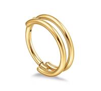 limerencia Nose Earring Hoop - 16G Titanium Nose Ring for Women Men, Hinged Segment Septum Lip Rings Cartilage Conch Rook Helix Tragus Daith Earrings, Piercing Jewelry Gold Tone 10mm