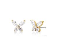 Limerencia Pure Titanium Hypoallergenic Earrings Dainty Butterfly CZ Cluster Minimalist, G23 Implant Grade Piercing Fashion Jewelry For Sensitive Ears
