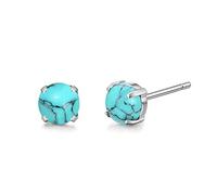 Limerencia Pure Titanium Hypoallergenic Earrings，Opal/Moonstone/Cat's Eye/Blue Turquoise Stud Earrings, Implant Grade|Delicate Jewelry For Sensitive Ears
