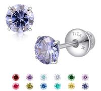 Limerencia Titanium Birthstone Stud Earrings Hypoallergenic Piercing
