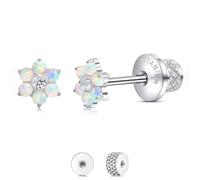 Limerencia Titanium Flat Back Screw Back Stud Earrings for Women Men | Hypoallergenic F136 Implant Grade Titanium Earrings for Sensitive Ears, Double Side Cubic Zirconia Sleeper Studs Jewelry