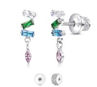 Limerencia Titanium Flat Back Screw Back Stud Earrings for Women Men | Hypoallergenic F136 Implant Grade Titanium Earrings for Sensitive Ears, Double Side Cubic Zirconia Sleeper Studs Jewelry
