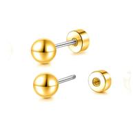 Limerencia Titanium Flatback Earrings Hypoallergenic | Ball Earrings for Sensitive Ears Simple Classic 3mm-5mm Flat Stud Earring Perfect for Helix Tragus Cartilage Earlobe