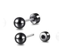 Limerencia Titanium Flatback Earrings Hypoallergenic | Ball Earrings for Sensitive Ears Simple Classic 3mm-5mm Flat Stud Earring Perfect for Helix Tragus Cartilage Earlobe