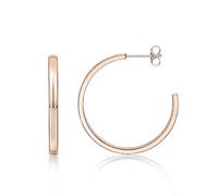 Limerencia Titanium Hoop Earrings for Women, Lightweight Thin Square Edge Open Hoop Earrings, Hypoallergenic G23 Pure Titanium Post for Sensitive Ears