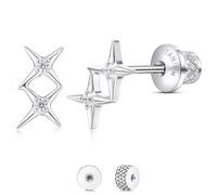 Limerencia Titanium Screw Back Stud Earrings, Hypoallergenic F136 Implant Grade Titanium Flat Back Earrings for Sensitive Ears Women Men, Titanium, No Gemstone