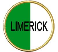 LIMERICK County Ireland Round Gold Colour Badge And Velvet Bag