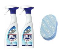 Limescale Remover Spray, 500ml (Pack of 2) with Dezpo Cleaning Sponge - Powerful Limescale Remover for Bathrooms and Kitchens, Includes Versatile Scrubbing Sponge